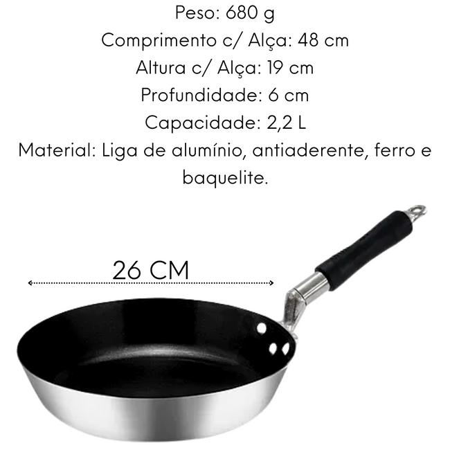 Frigideira Antiaderente Hotel N26 Com Cabo Baquelite Main Image