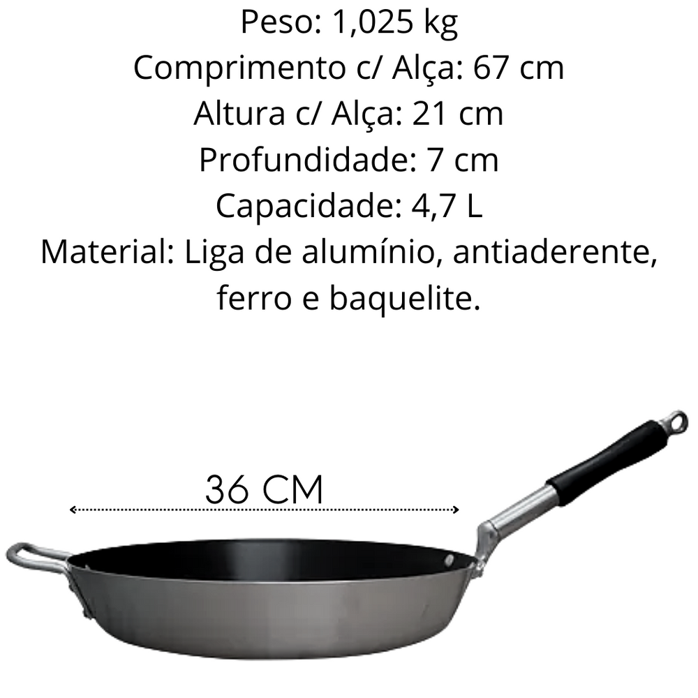 Frigideira Antiaderente Hotel N36 Com Cabo Baquelite ABC
