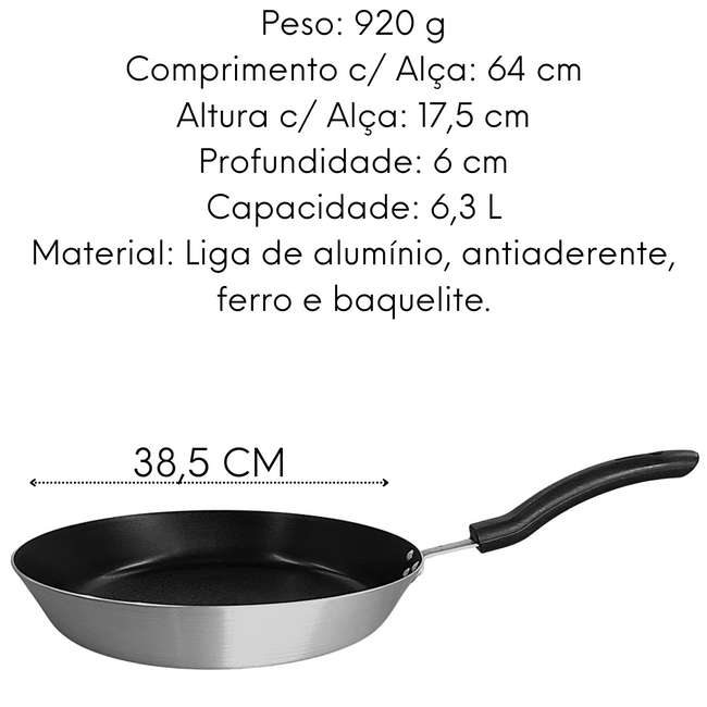 Frigideira Mestre Chef Antiaderente N38 Cabo Baquelite Main Image