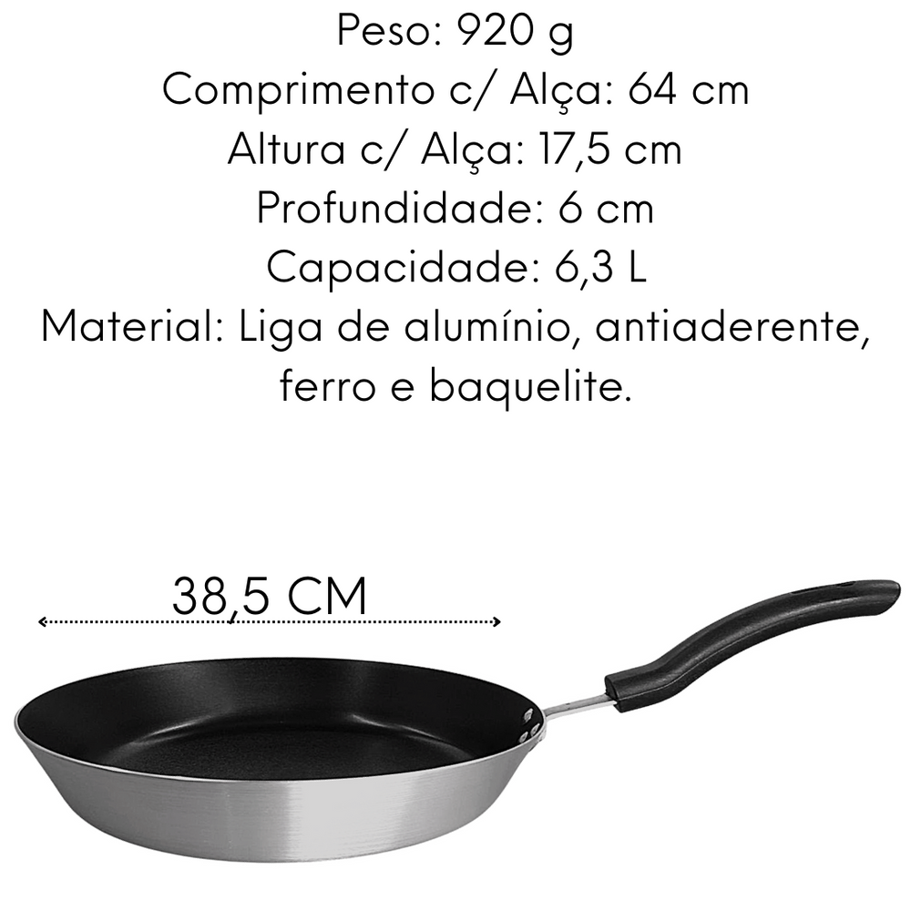 Frigideira Mestre Chef Antiaderente N38 Cabo Baquelite ABC