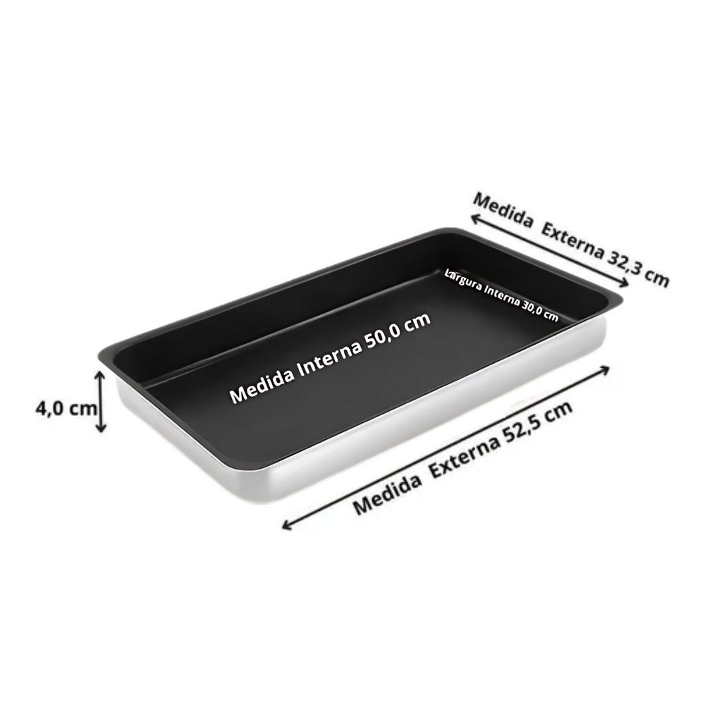 Assadeira Retangular Alumínio Antiaderente ABC