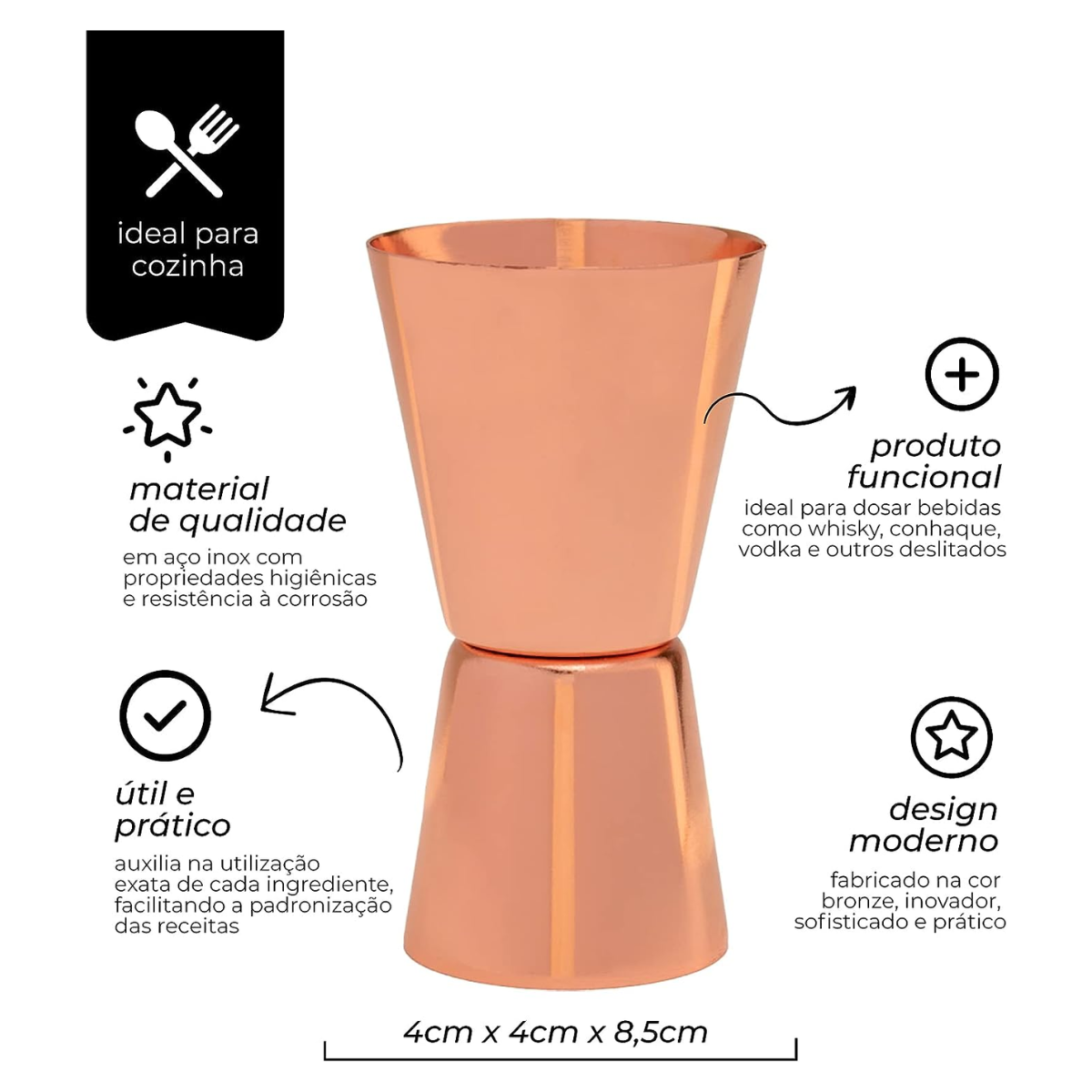 Dosador Duplo de Bronze Mimo Style