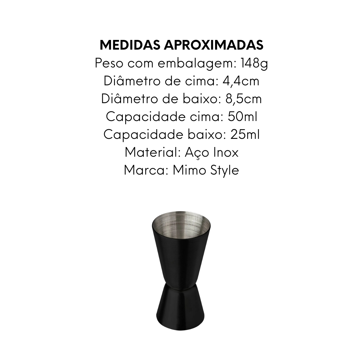 Dosador Duplo Preto Mimo Style Mimo Style