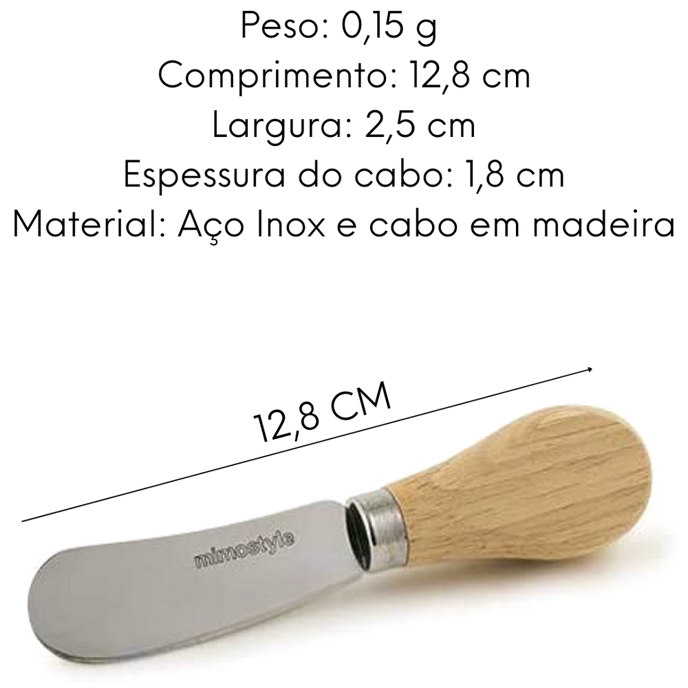 Espátula de Queijo em Aço inox Cabo de Madeira Mimo Style