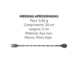 Colher Bailarina Com Garfo Onix Preta Mimo Style