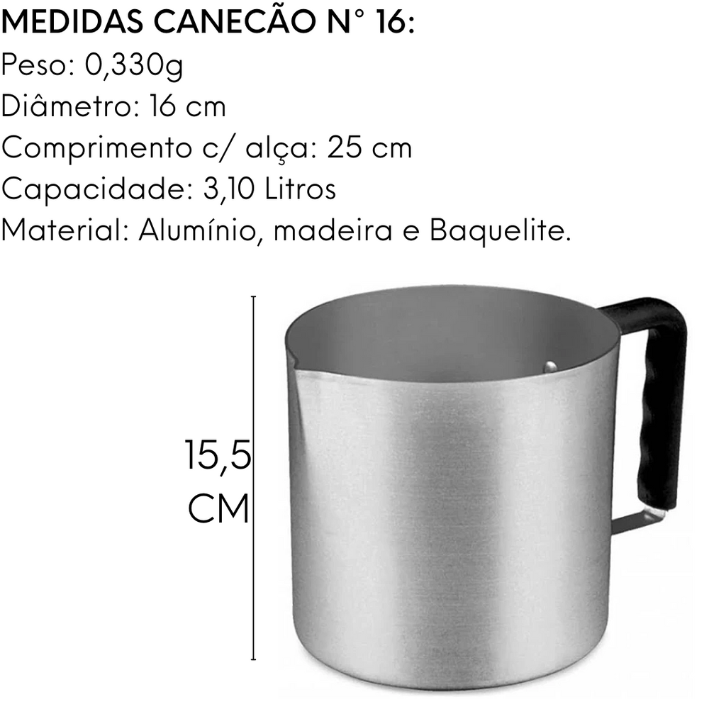 Canecão Fervedor Hotel Com Bico Cabo baquelite N16 Cajamac