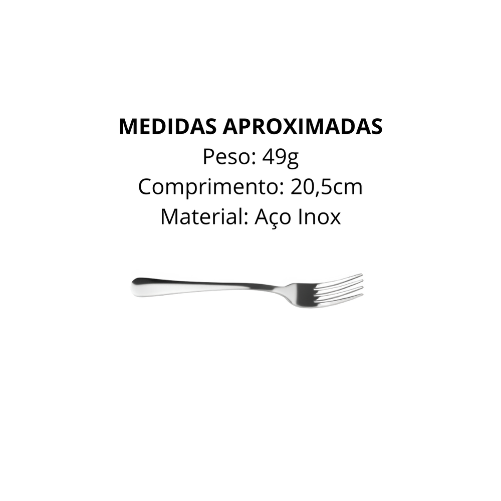 Garfo de Mesa Florença Aço Inox - A Gourmet