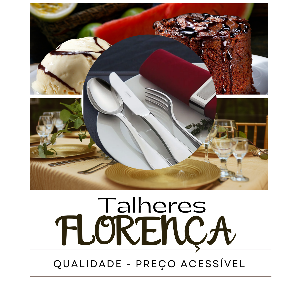 Colher de Mesa Florença em Aço inox - A Gourmet