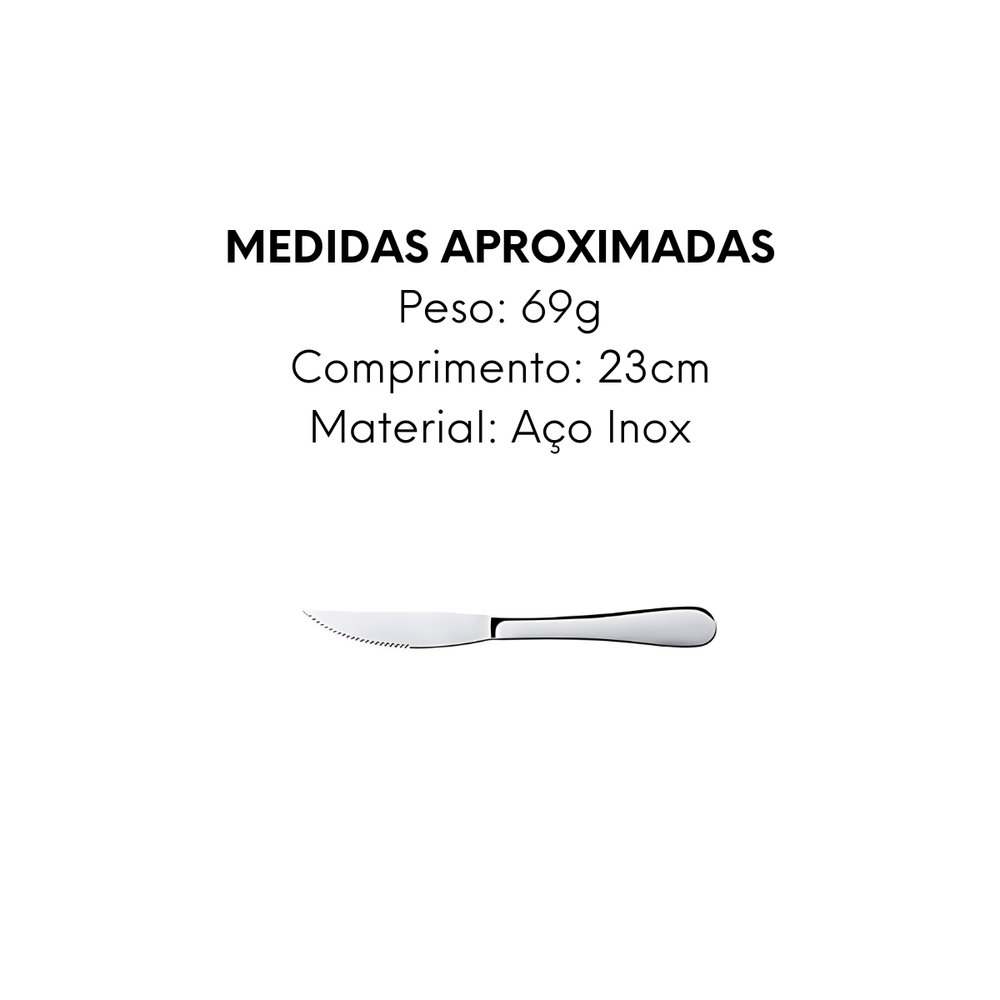 Faca Churrasco Florença Aço Inox - A Gourmet