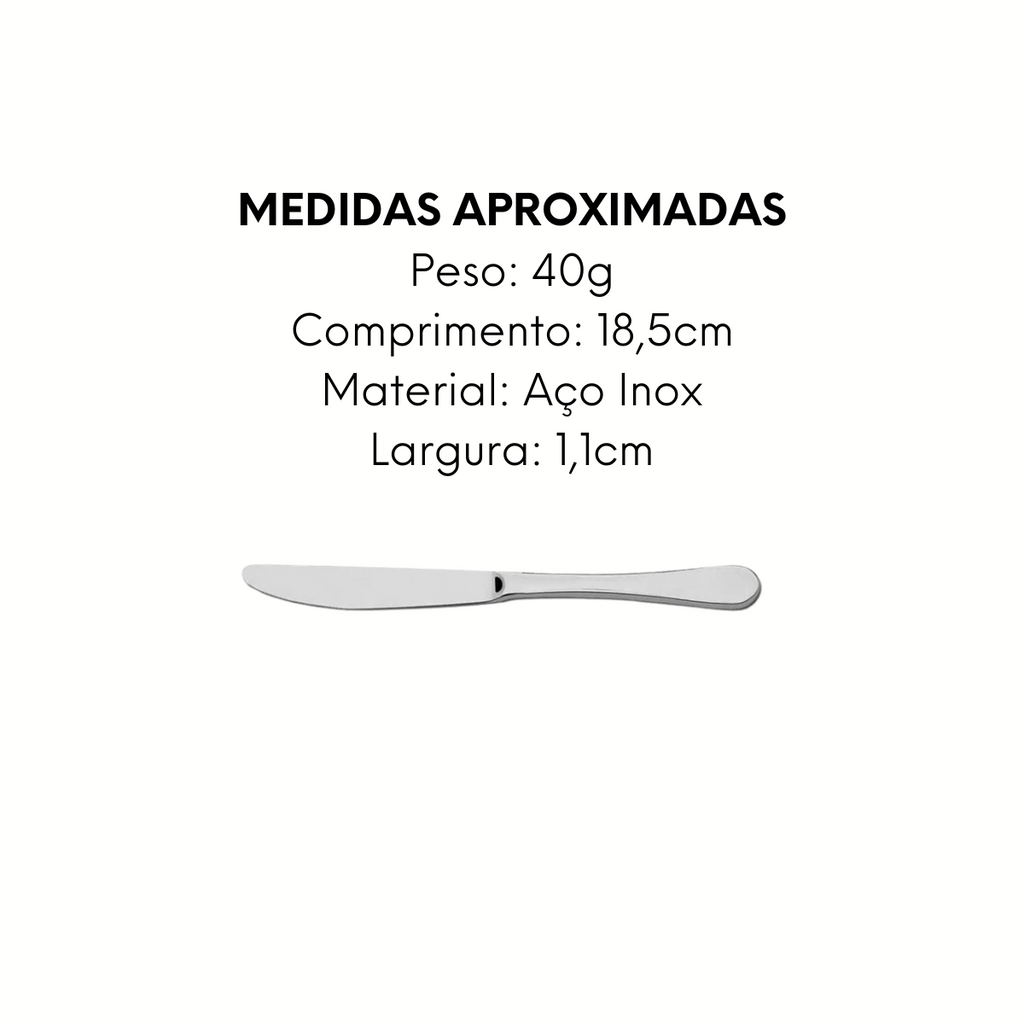 Faca Sobremesa Florença de Aço inox - A Gourmet