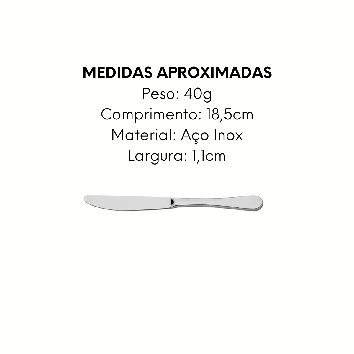 Faca Sobremesa Florença de Aço inox - A Gourmet