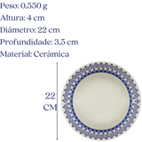 Prato Fundo Ceramica Donna Grécia Oxford