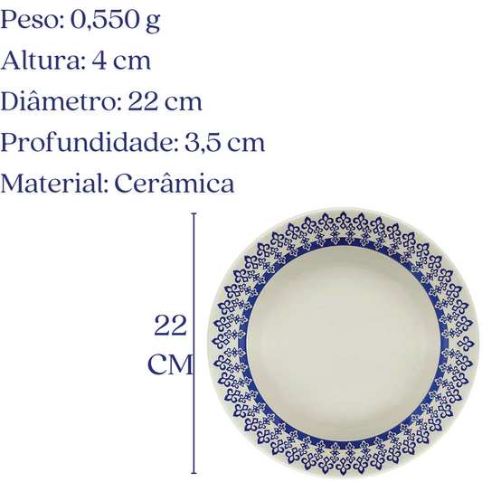 Prato Fundo Ceramica Donna Grécia