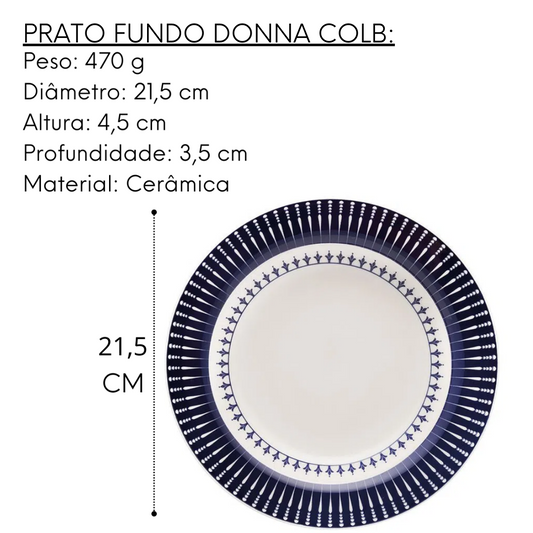 Prato Fundo Donna Colb de Cerâmica Oxford