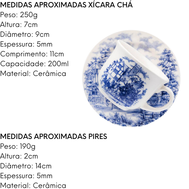 Xicara de Chá Com Pires de 200ml Donna Cena Inglesa Main Image