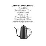 Bule Bico Fino Black 700ml Mimo Mimo Style