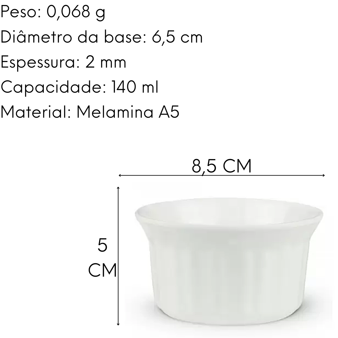 Ramekim Melamina Branco 140ml