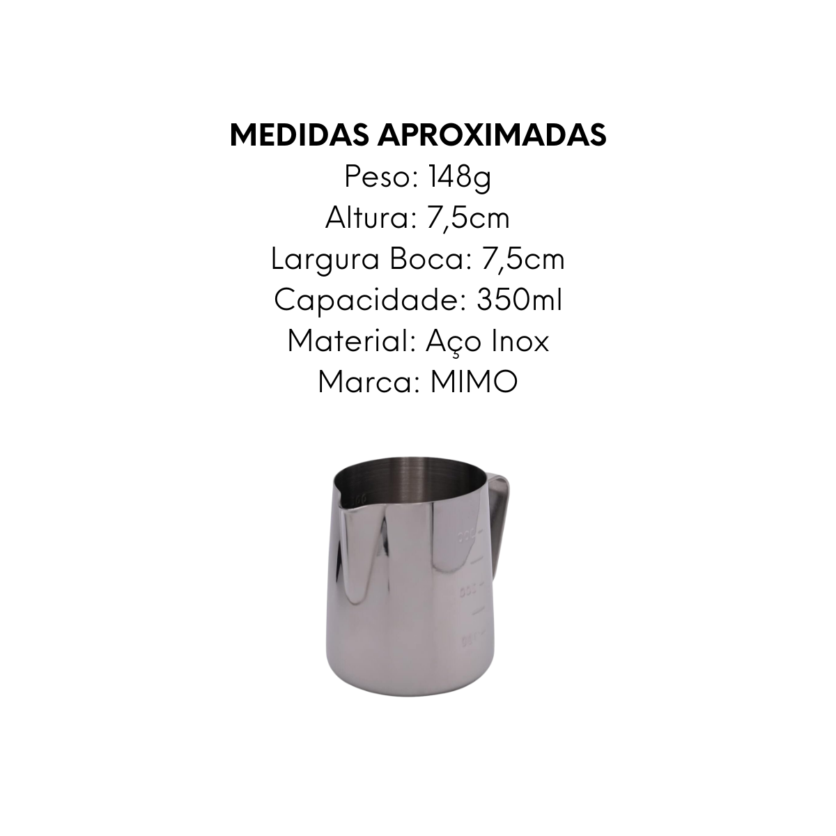 Leiteira em Aço Inox 150ml Mimo Style