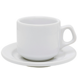Xicara de Chá Plus Branca de Porcelana 200ml Com Pires Oxford