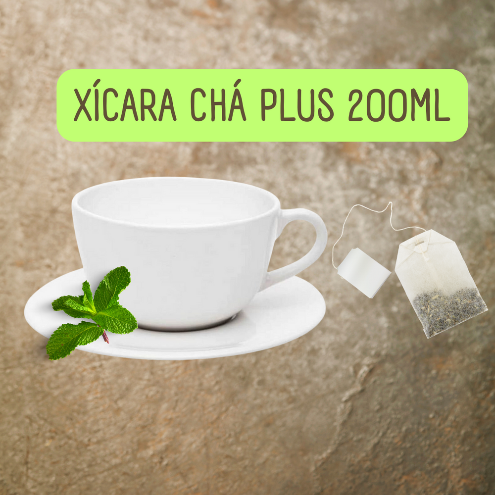 Xicara de Chá Plus Branca de Porcelana 200ml Com Pires Oxford