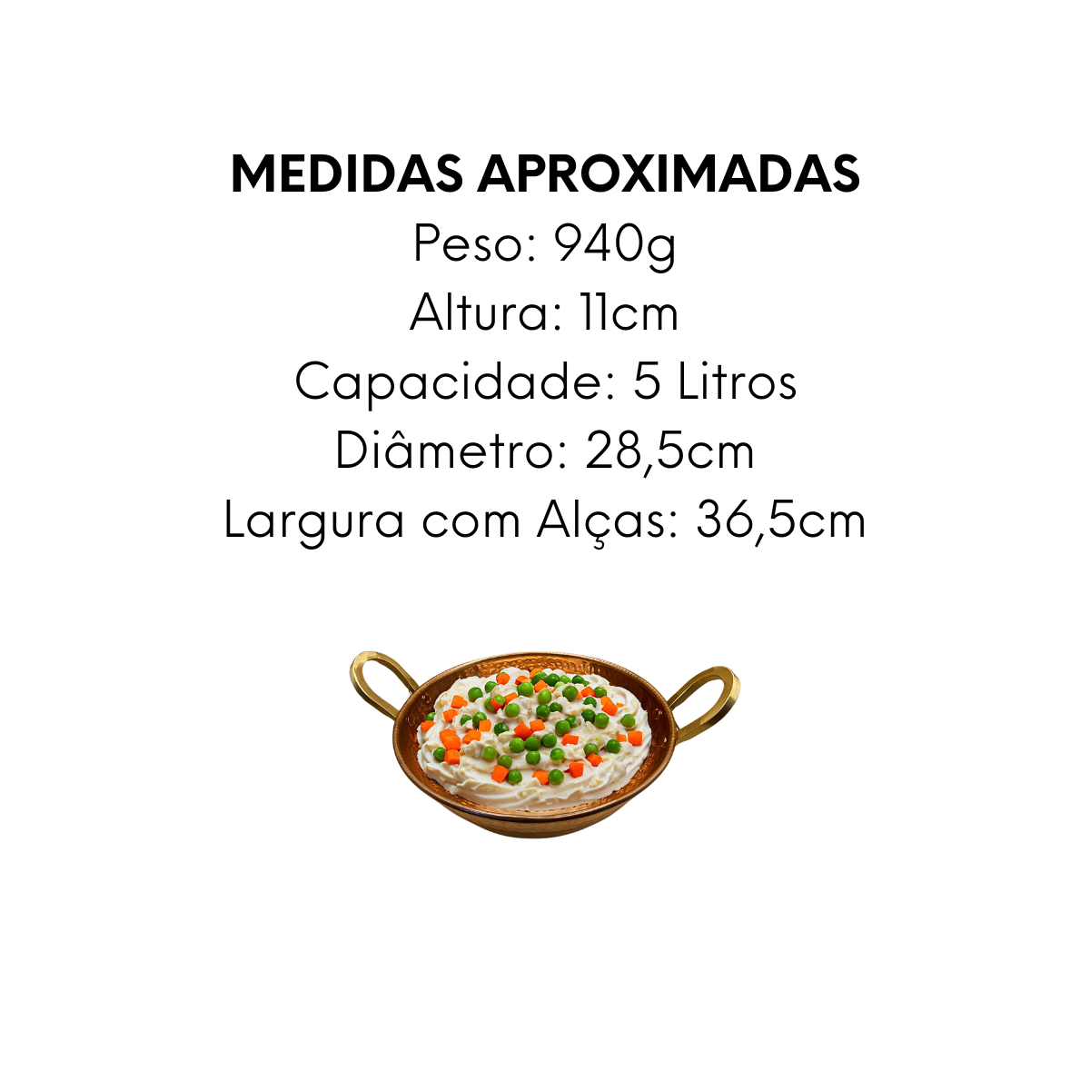 Tacho de Cobre Com Alça de 5L - A Gourmet