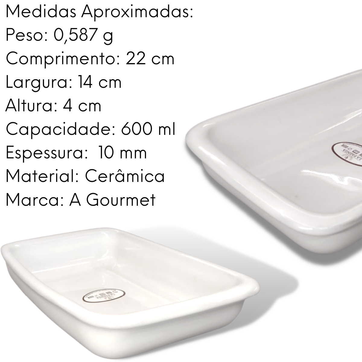 Assadeira de Cerâmica Branca Refrataria LaFaenza