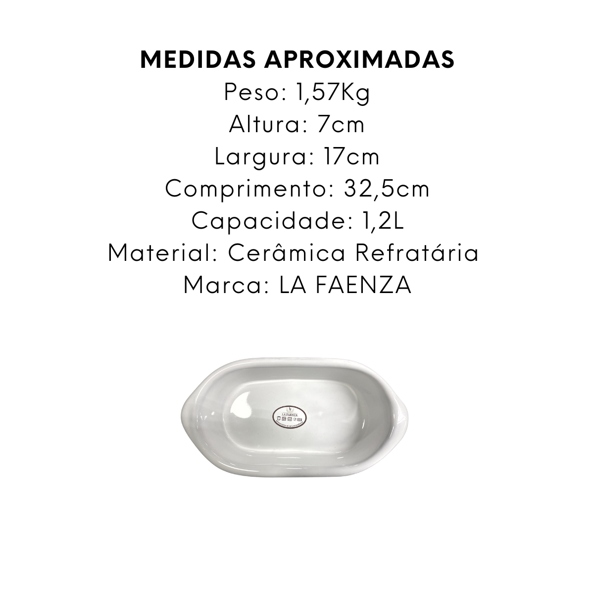 Assadeira Branca N2 Ceramica 1,2L - A Gourmet