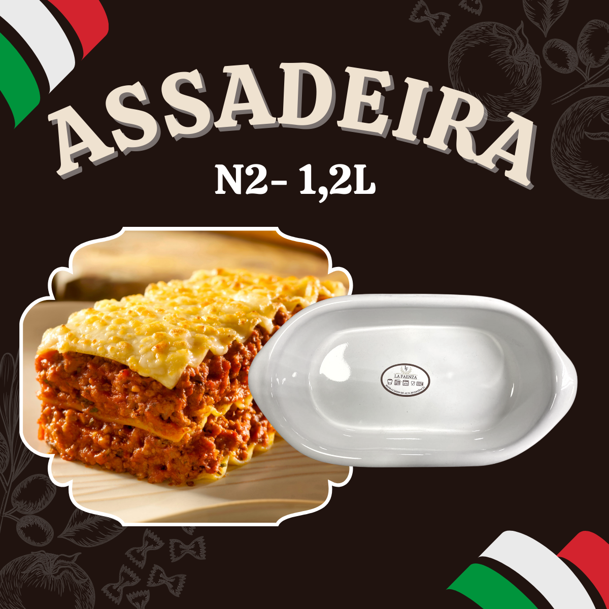 Assadeira Branca N2 Ceramica 1,2L - A Gourmet