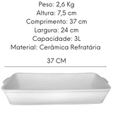 Assadeira Retangular em Ceramica N4 3L LaFaenza