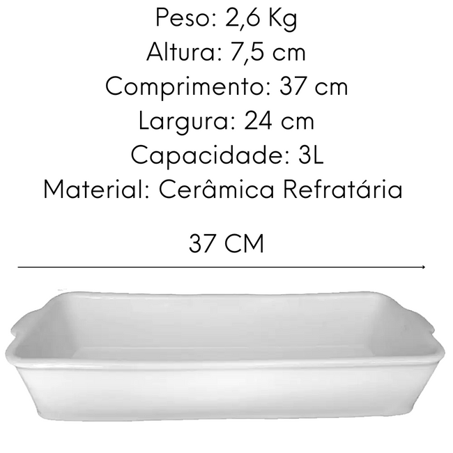 Assadeira Retangular em Ceramica N4 3L Main Image