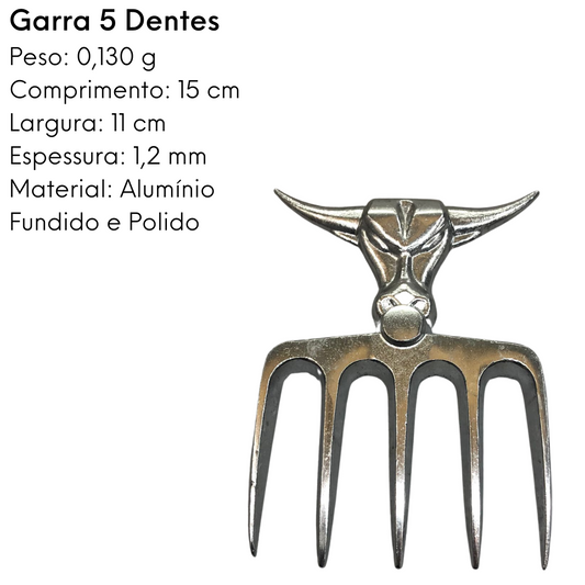 Garra 5 Dentes Com Suporte de Madeira