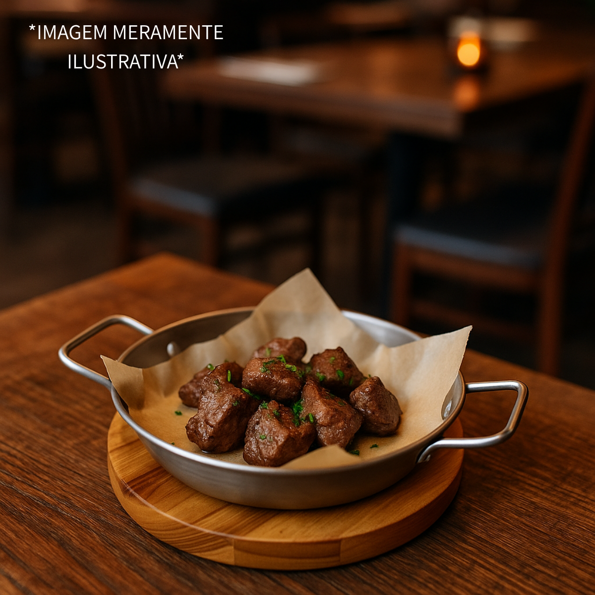 Tábua De Madeira Com Frigideira Pergaminho 16cm Porção - A Gourmet