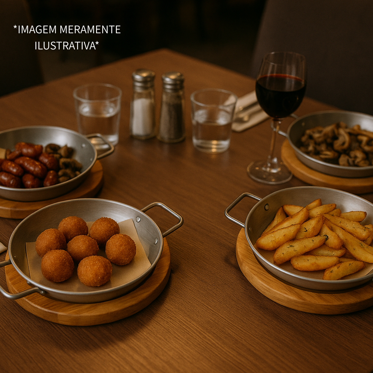 Panelinha Frigideira 20cm Com Tabua De Madeira - A Gourmet