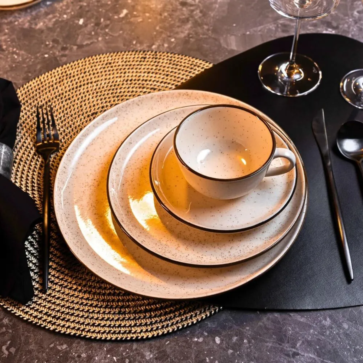 Xicara chá pires duna cerâmica 200ml oxford