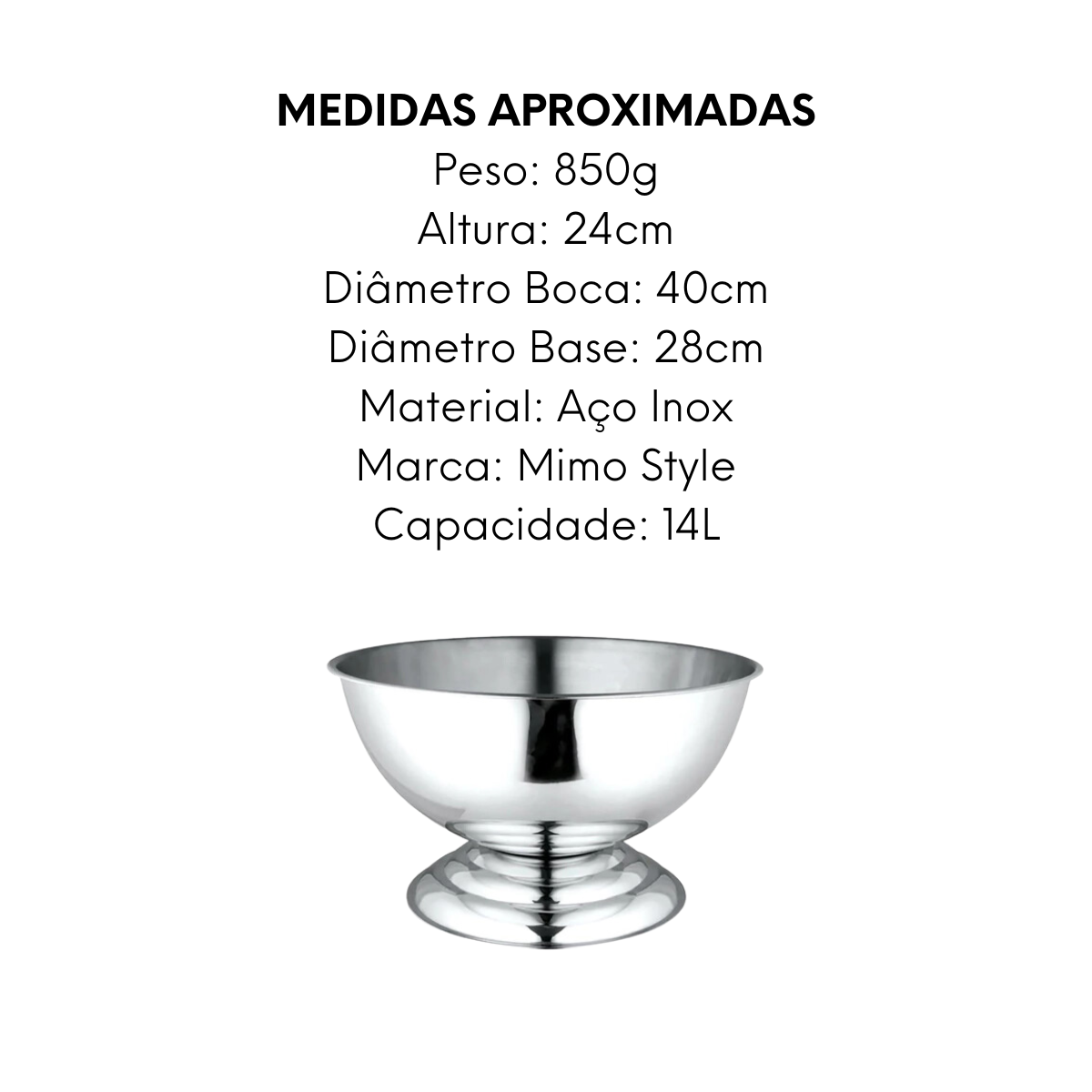 Champanheira em Aço Inox 40cm Mimo Style