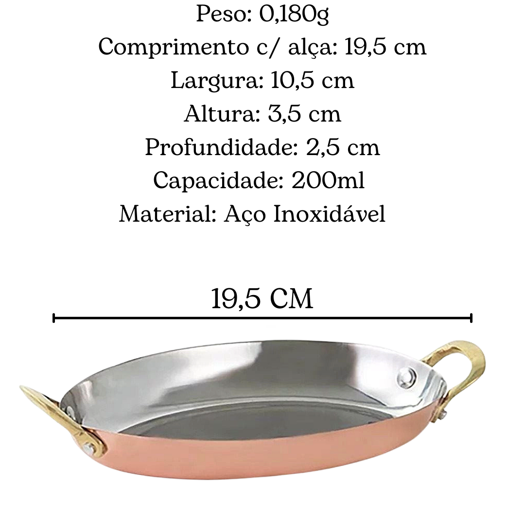 Mini Caçarola Oval 17cm Servir de Bronze Mimo Style