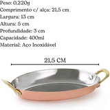 Mini Caçarola Oval 19cm Para Servir Aço Inox Bronze Mimo Style