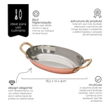 Mini Caçarola Oval 19cm Para Servir Aço Inox Bronze Mimo Style