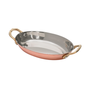 Mini Caçarola Oval 19cm Para Servir Aço Inox Bronze Mimo Style
