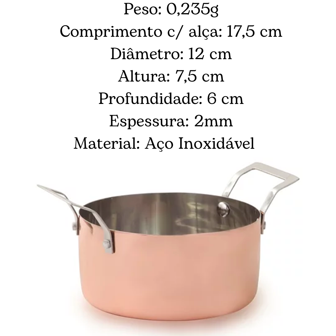 Mini Caçarola Para Servir Redonda Bronze Mimo Style
