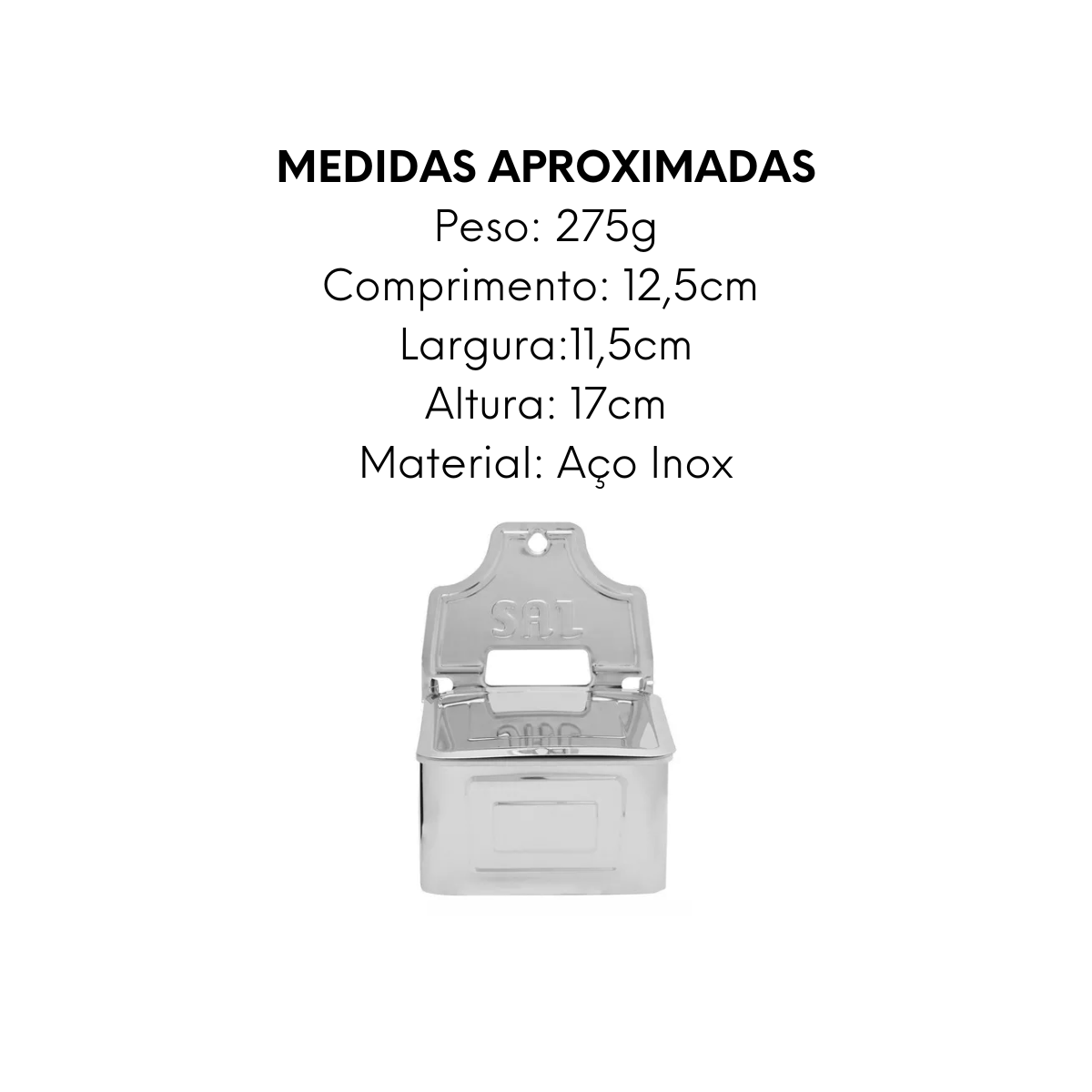 Saleiro Aço Inox Mimo Mimo Style