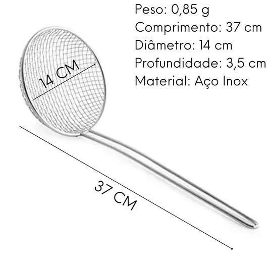 Escumadeira em Aço inox Grande Para Frituras