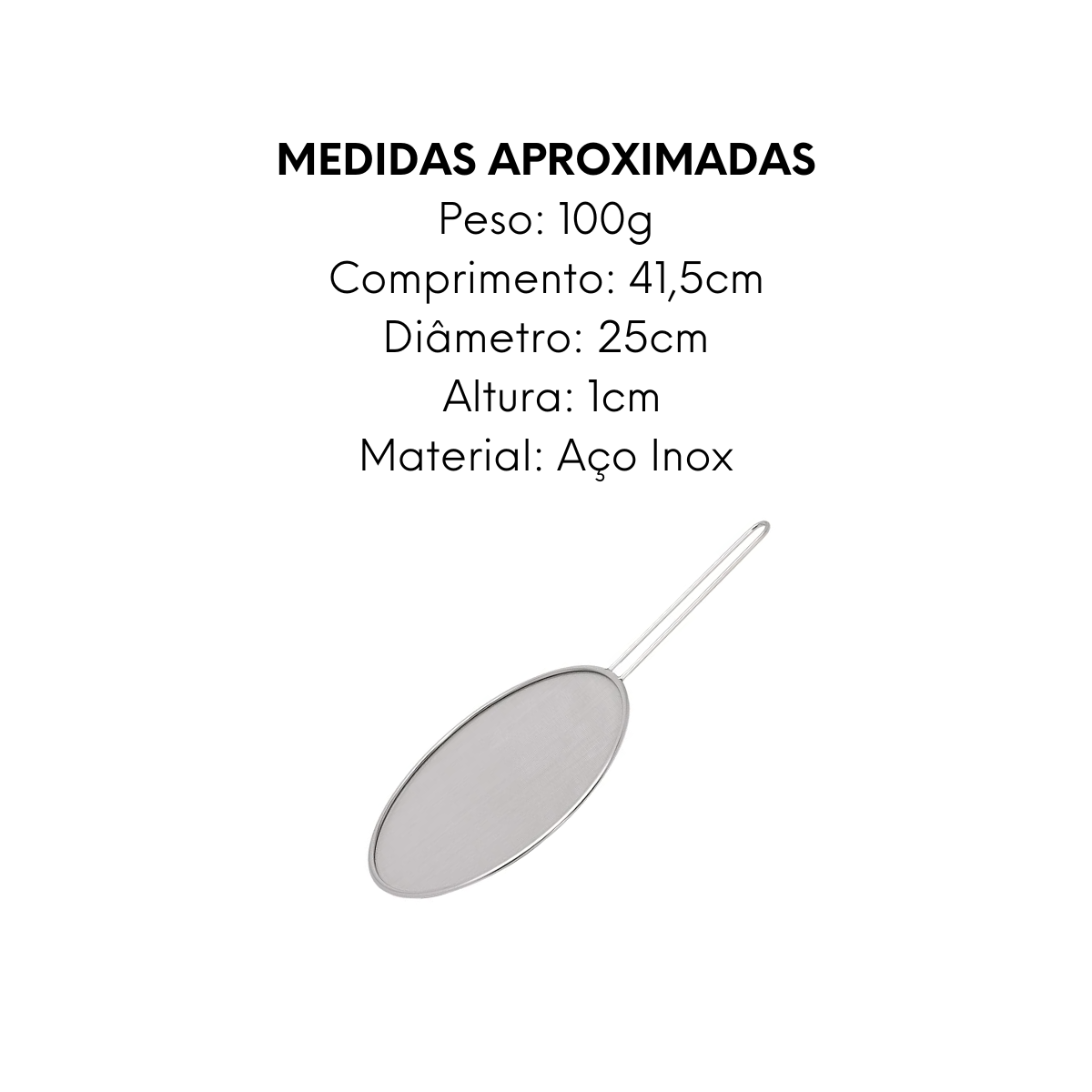 Tela Antirespingo Para Fritura Aço Inox Mimo Style