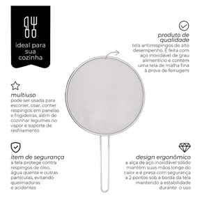 Tela Anti-Respingo Para Fritura 29cm Mimo Style