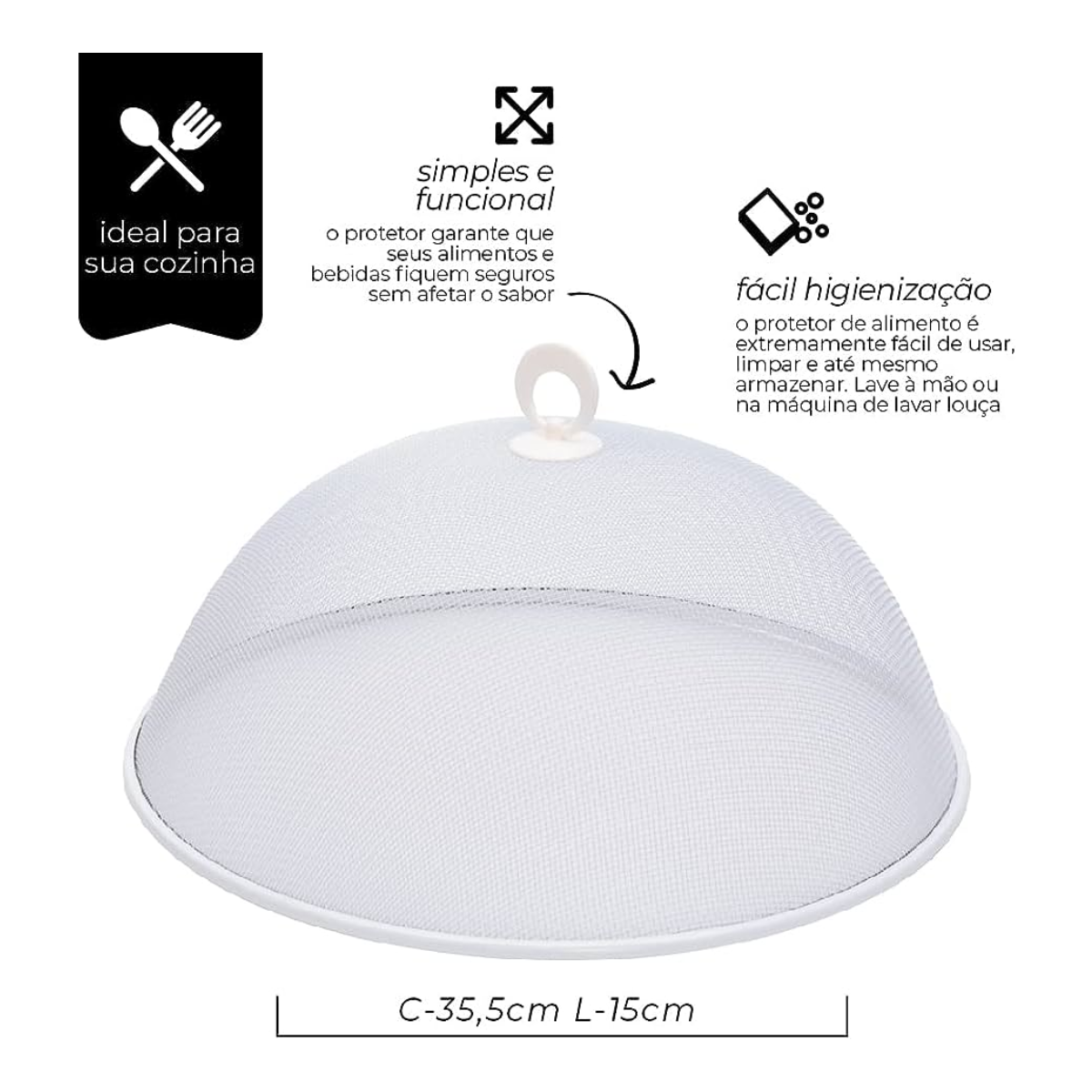 Protetor de Alimentos Branco Mimo Mimo Style