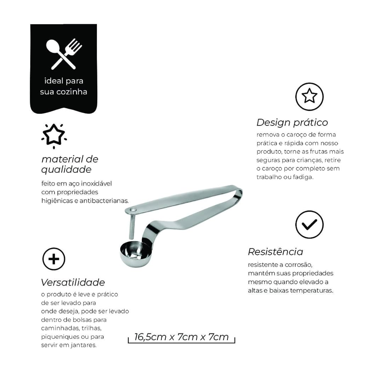 Descaroçador de Azeitona em Aço Inox Mimo Style