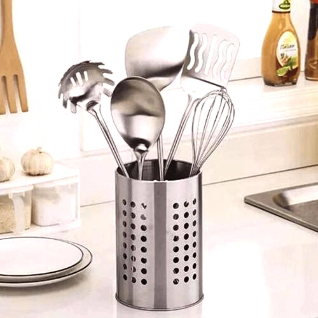 Porta Utensílios em Aço Inox A Gourmet