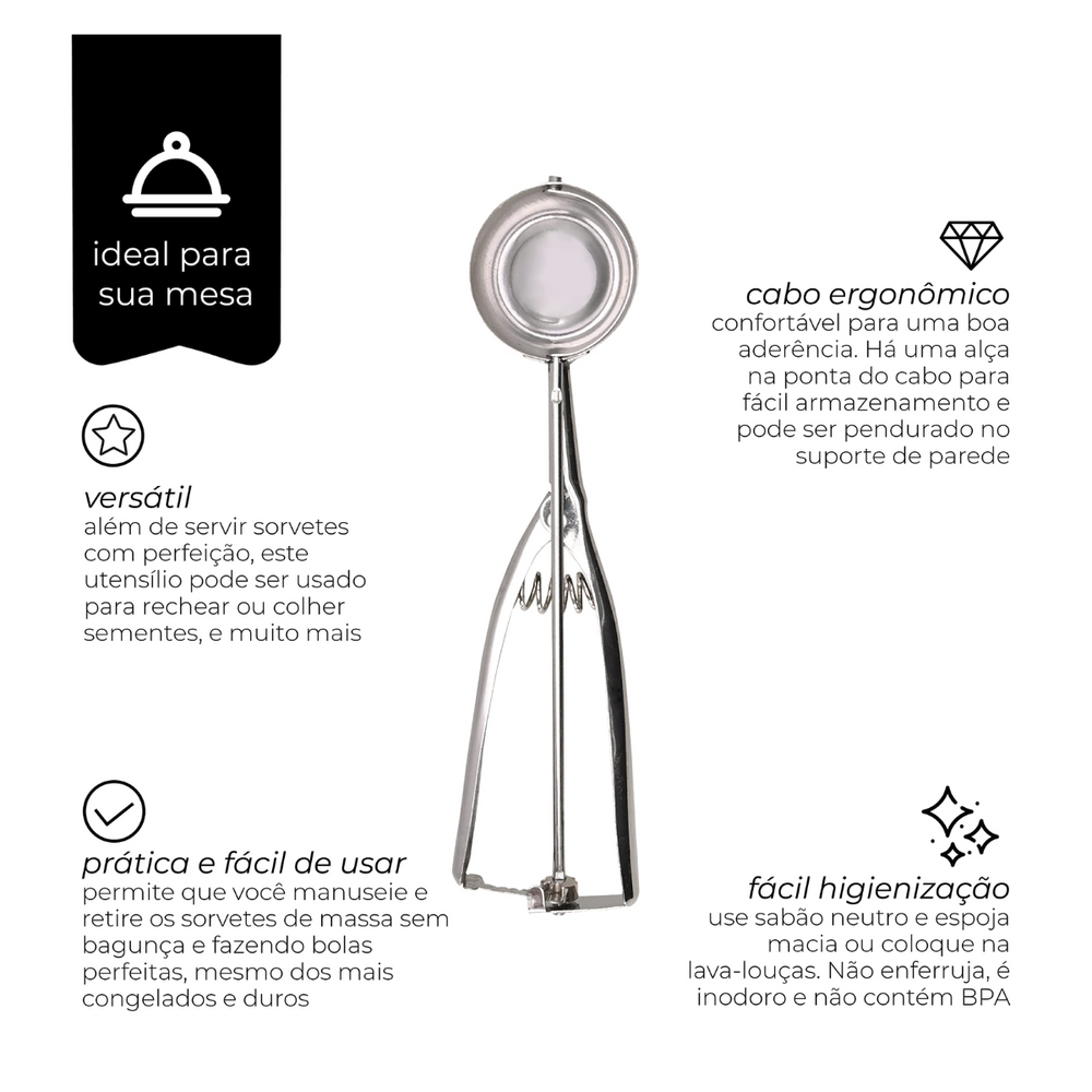 Pegador de Sorvete em Aço Inox Mimo Mimo Style