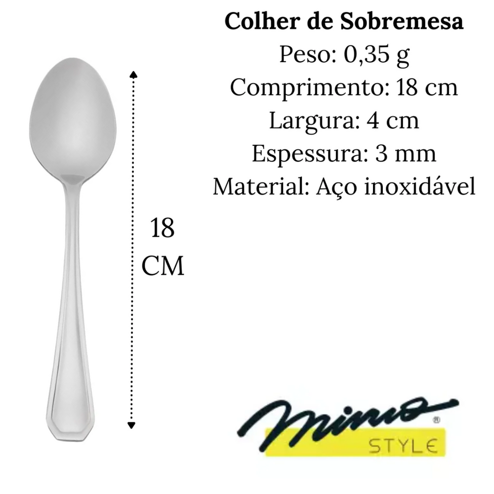 Colher de Sobremesa Mimo em Aço Inox Mimo Style
