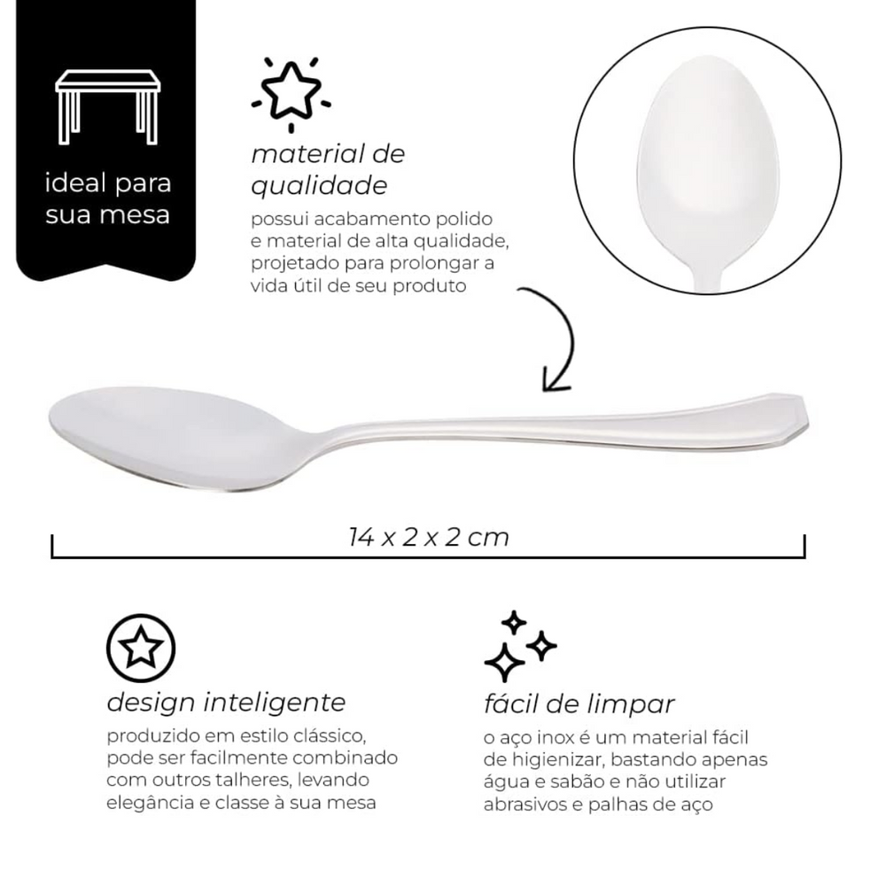 Colher de Sobremesa Mimo em Aço Inox Mimo Style